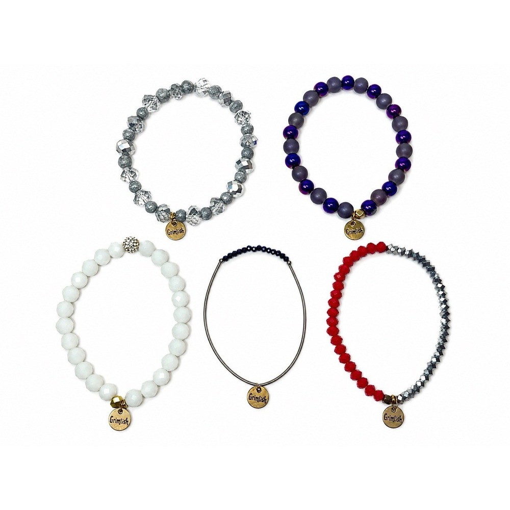5 Erimish Bracelets Mixed Beaded Stack Stretchy
